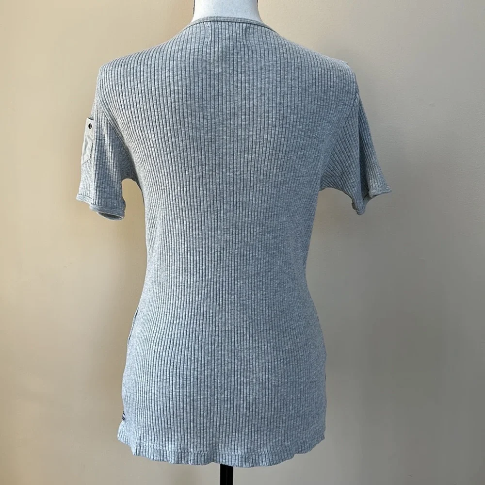 Ralph Lauren Polo Jeans Ribbed Tee with Pocket on Sleeve - Picture 3 of 13